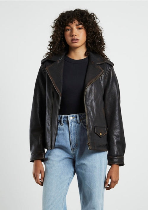 Hoxton Leather Jacket 100-Black
