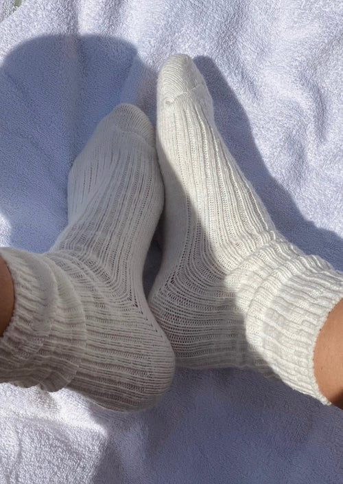 Cottage Socks White Linen