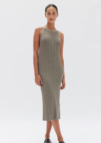 Aubrey Rouched Dress Agave