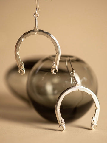 Maramataka Large Earrings Silver