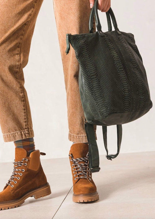 Convertible Leather Bag Khaki
