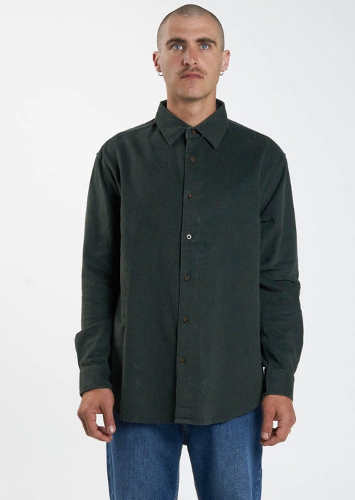 Gravitating Naturally Cord Long Sleeve Shirt Thyme