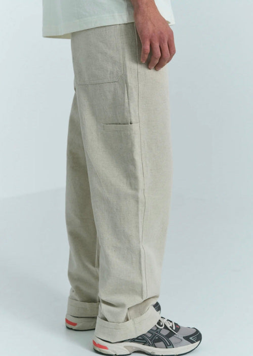 Mens Linen/ Cotton Work Pant Natural