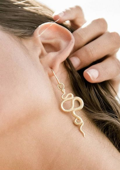 Snake Earrings Gold