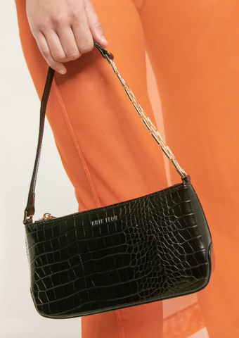 Small Everyday Bucket Bag Brown Oily Croc
