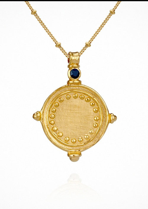 Temple Of The Sun Sura Necklace Sapphire Gold