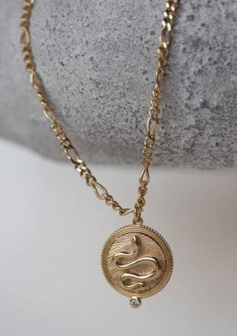 Ayla Moon Necklace Gold Vermeil