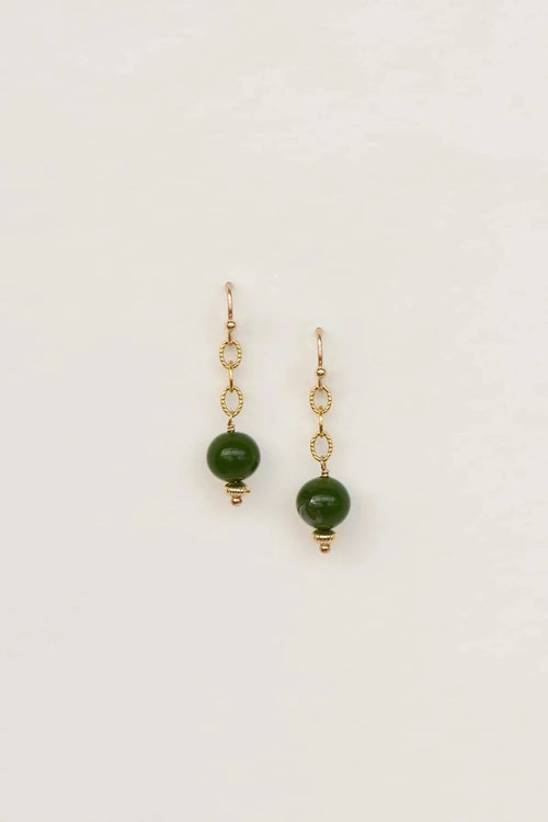 Anahera Earrings Jade / Gold