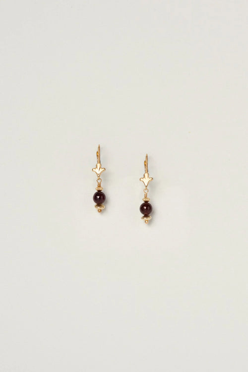 Daphne Earrings Garnet/ Gold