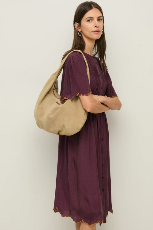 Suede Hobo Bag Camel