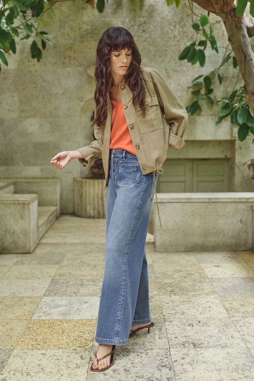 Mos Mosh Ginah Ramie Jacket Petrified Oak