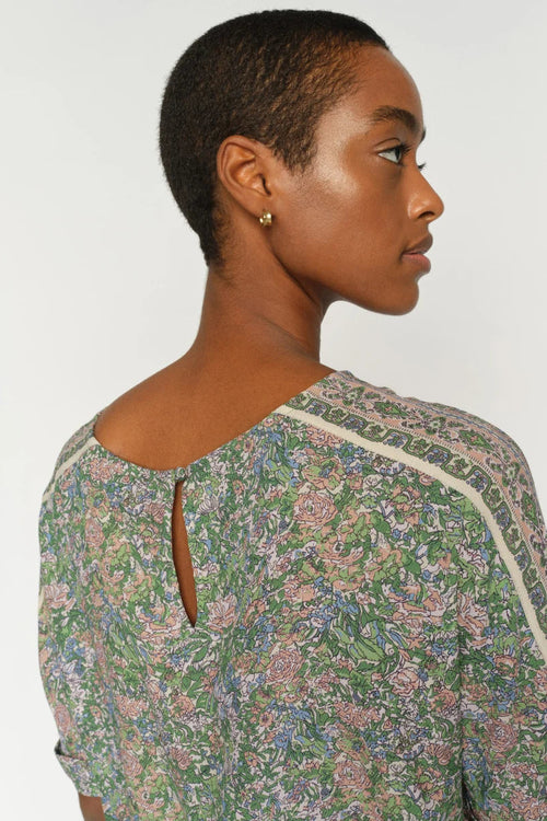 Palma Flowish Orchid Blouse Turf Green