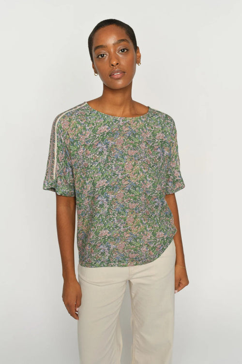 Palma Flowish Orchid Blouse Turf Green