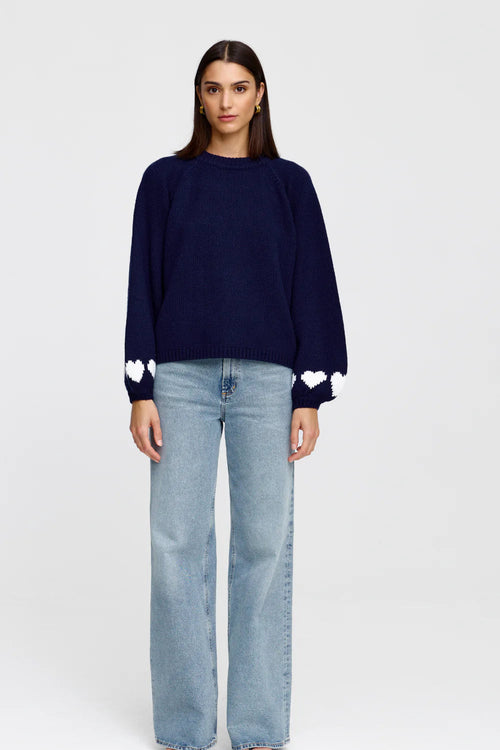 Cherie Hearts Knit Midnight