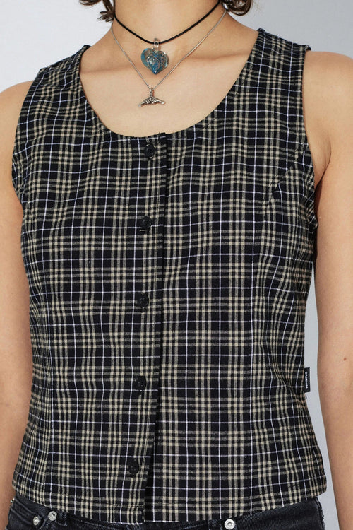 Zola Top Black Summer Check