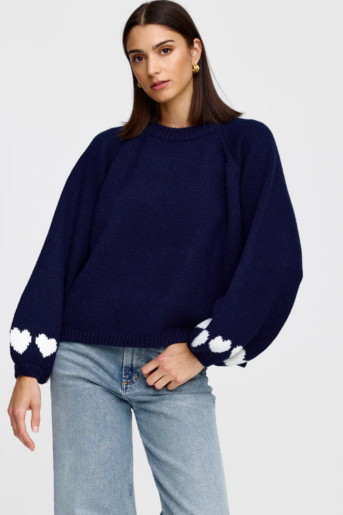 Cherie Hearts Knit Midnight