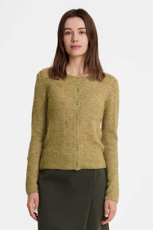 Cardigan Fishermans Rib Olive