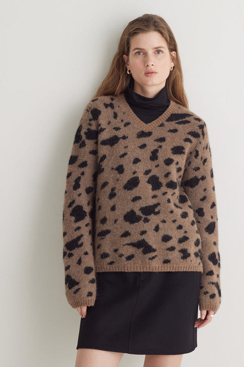 Jumper Mocha Animal Print