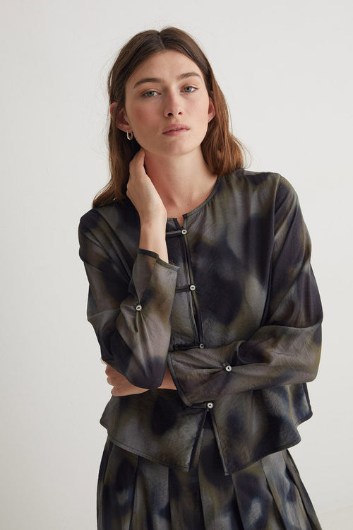 Dye Shirt Round Neck Khaki