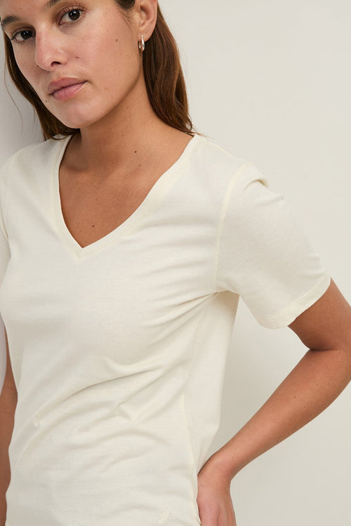 V-neck Tshirt Ecru