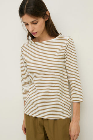 Striped Tshirt Round Neck Red