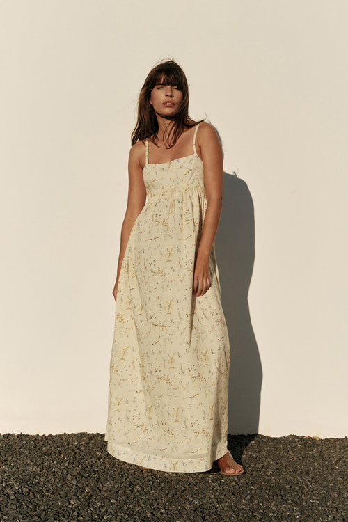 Flower Press Voile Dress Vanilla