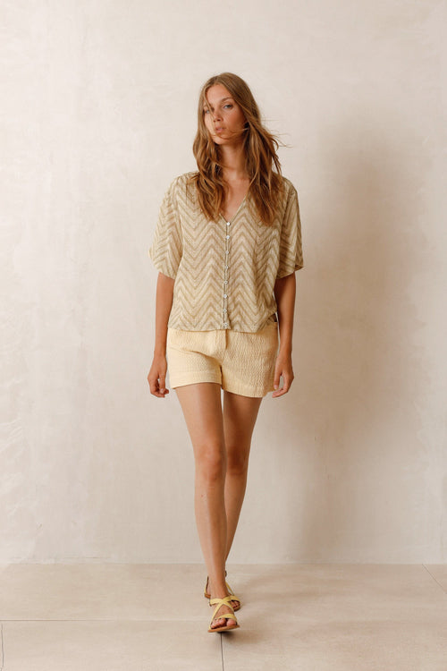 Double-Gauze Blouse Lichen