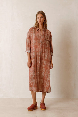 Linen Shirt Dress True Navy