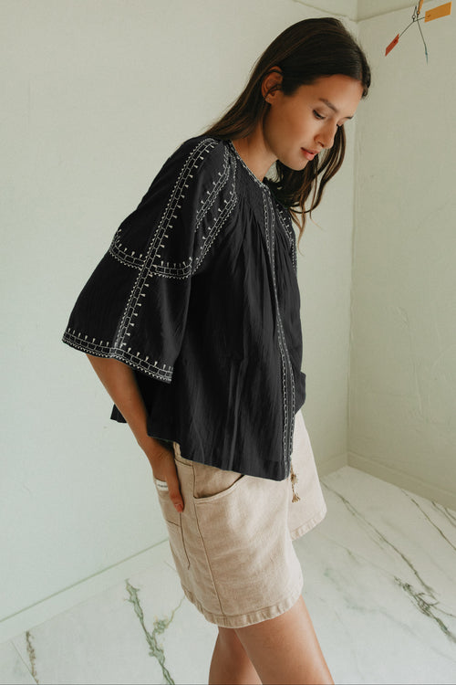 Bell Sleeve Shirt Black