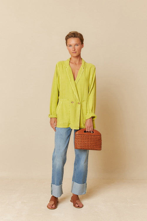 Vintage Textured Blazer Pistachio