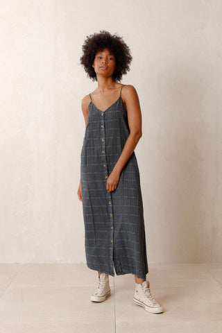 Indigo Slip Dress Green Smoke