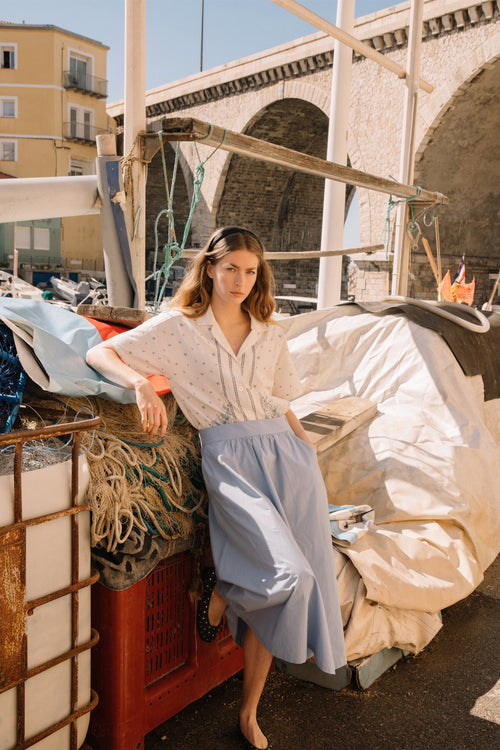 Cotton Flower Shirt Natural