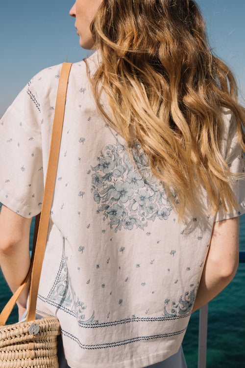 Cotton Flower Shirt Natural