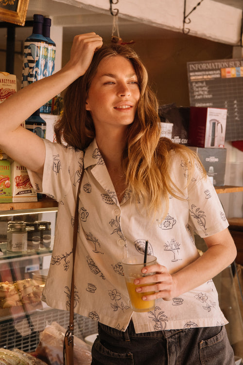 Retro Print Shirt Sea