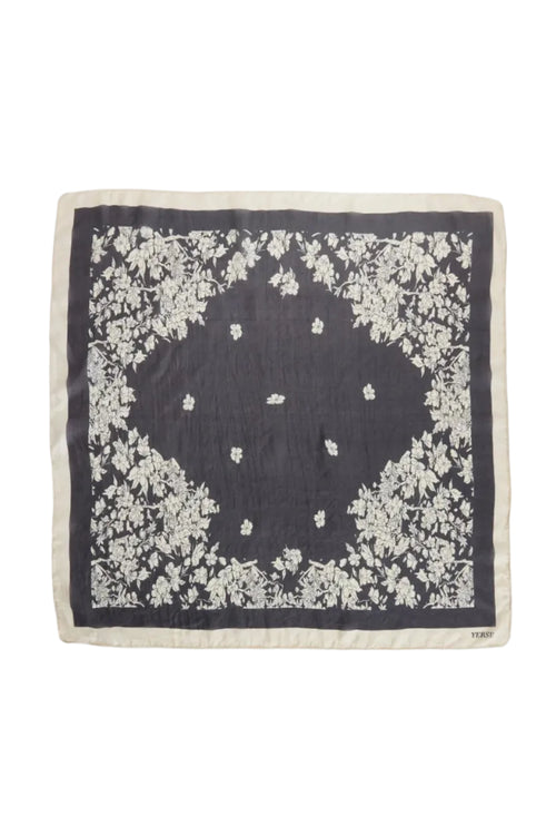 Blossom Silk Scarf Black