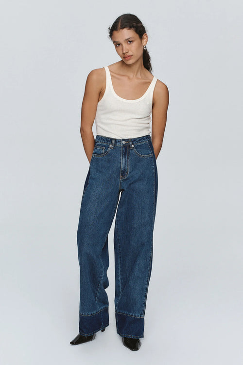 Marle Border Jean Indigo Wash