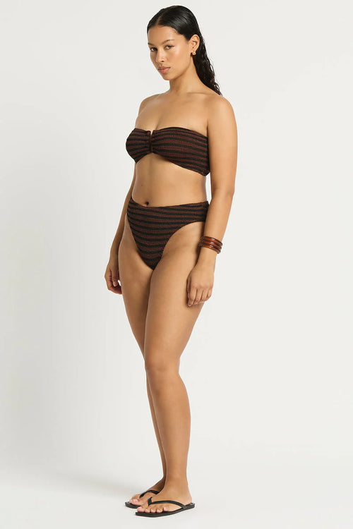 Blake Bandeau Carob Dot Stripe