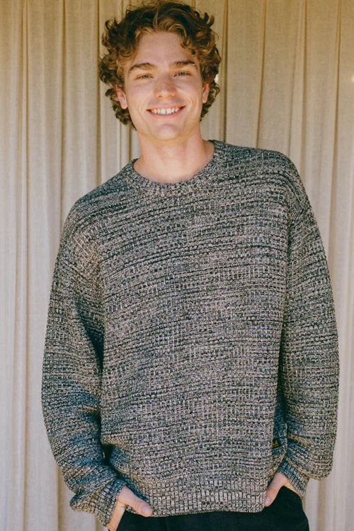 Union Box Crop Crew Knit Carbon Marle