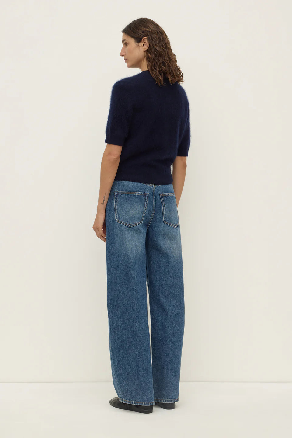 Carina Wool Short Sleeve Cardigan True Navy