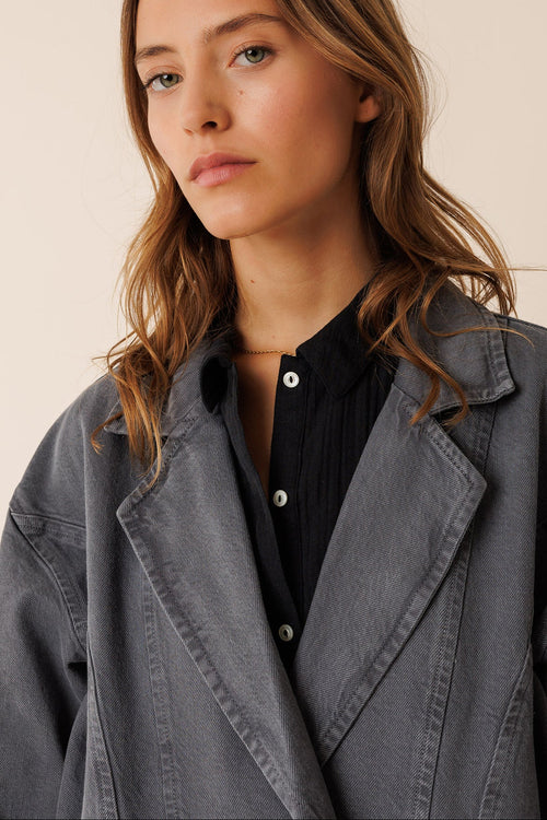 Retro Herringbone Blazer Anthracite