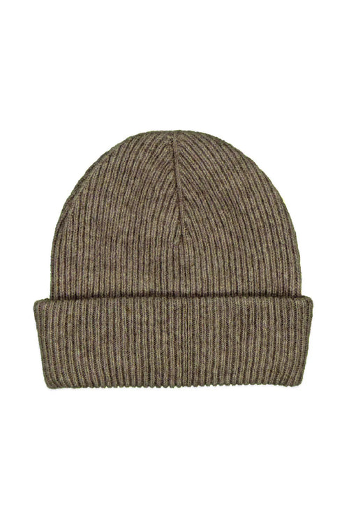 Possum Merino Fine Rib Beanie Bark