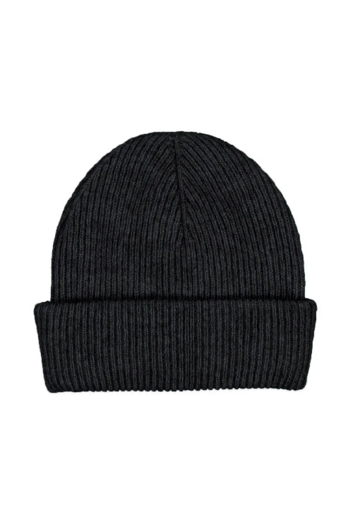 Possum Merino Fine Rib Beanie Charcoal