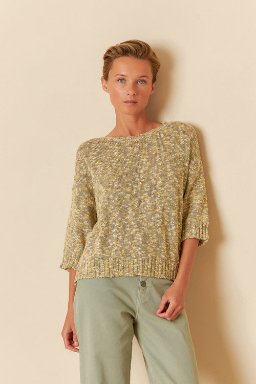 Boucle Knit Sweater Green