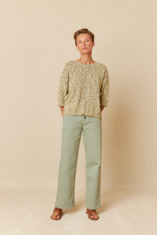 Boucle Knit Sweater Green