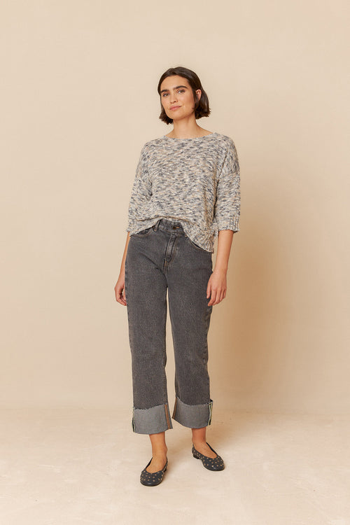 Boucle Knit Sweater Charcoal