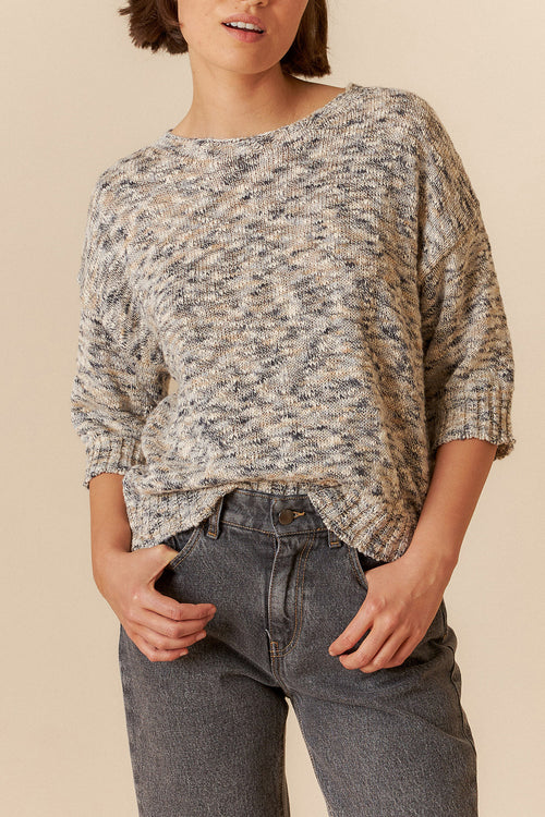 Boucle Knit Sweater Charcoal