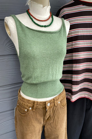 Asher Split Tank Silver Knit