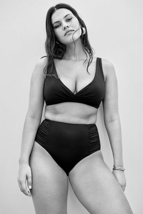 Twist Front DD/E Cup Bra Black