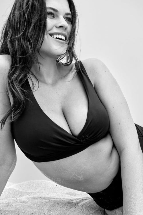 Twist Front DD/E Cup Bra Black