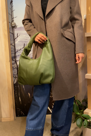 Convertible Leather Bag Khaki